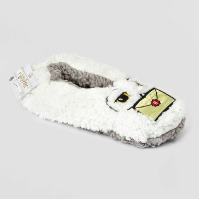 Womens Harry Potter Fluffy Hedwig Slipper Socks with Grippers