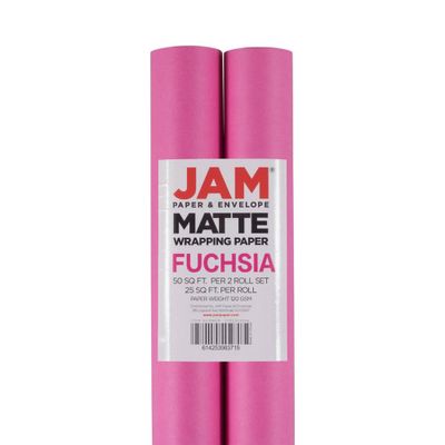 JAM PAPER Black Matte Gift Wrapping Paper Rolls - 2 packs of 25 Sq. Ft.