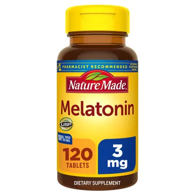 Nature Made Melatonin 3mg 100% Drug Free Sleep Aid for Adults Tablets - ct