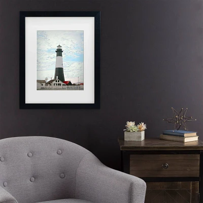 Trademark Fine Art 11x14 Watson-Hall Tybee Island Light Station and Museum Georgia USA Matted Framed Art Black