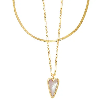 Kendra Scott Aria Mother Of Pearl 14K Gold Over Brass Multi-Strand Necklace - Ivory