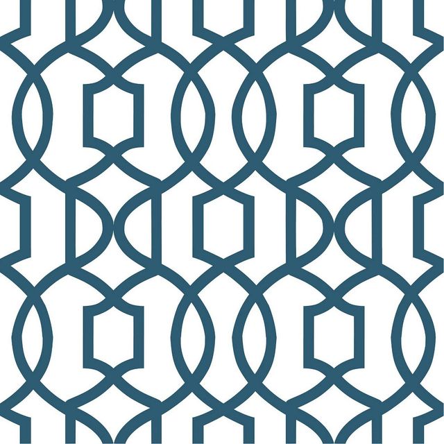 NuWallpaper Navy Grand Trellis Peel & Stick Wallpaper