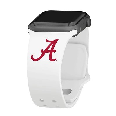 NCAA Alabama Crimson Tide White Apple Watch Band