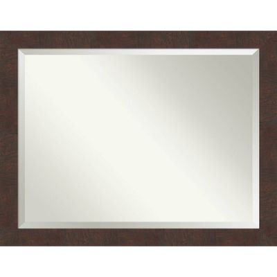 Amanti Art 45 x 35 Wildwood Framed Wall Mirror Brown : Modern Beveled Glass, No Assembly Required