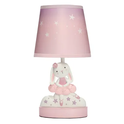 Bedtime Originals Tiny Dancer Pink/White Lamp with Shade by Lambs & Ivy (Includes LED Light Bulb)