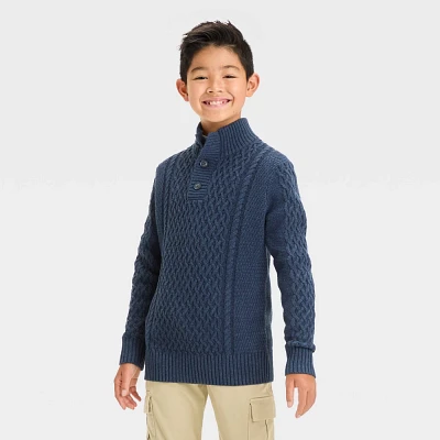 Boy Mock Neck Pullover Sweater