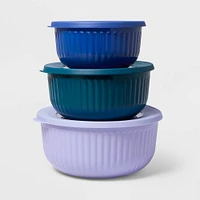 6pc (set of 3) Melamine Mixing Bowl Set Purple/Blue - Tabitha Brown for Target