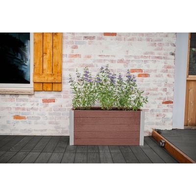 Vita 39 Wide Urbana Small Parklette Rectangular Planter Box: Lightweight