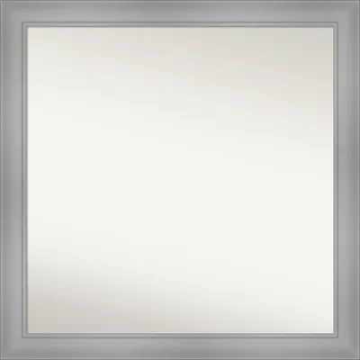 30 x 30 Non-Beveled Flair Bathroom Wall Mirror Polished Nickel - Amanti Art