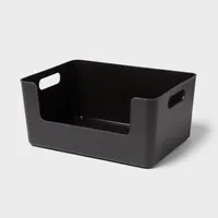 Large Plastic Open Face Pantry Bin Black - Brightroom