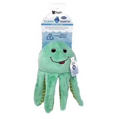 Spunky Pup Clean Earth Octopus Dog Toy - L