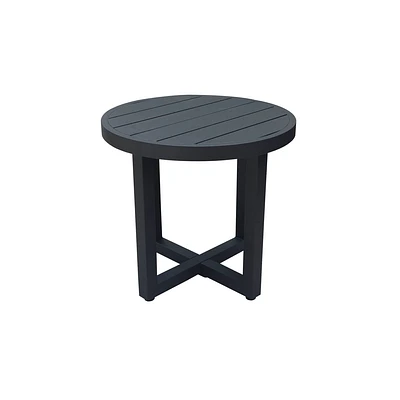 International Concepts Aluminium Round Outdoor Side Table Black