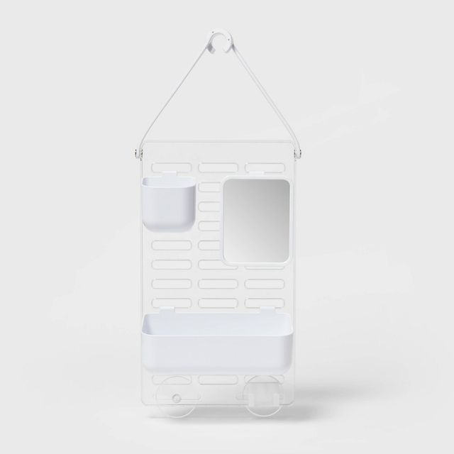 Adjustable Shower Caddy White - Room Essentials: Rust-Resistant Bathroom Organizer for Dorm Rooms