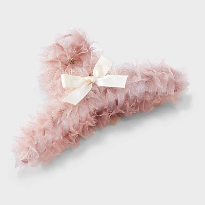 Organza with Satin Bow Hair Claw Clip - Wild Fable Pink