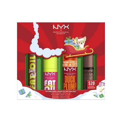 NYX Professional Makeup Fan Fav Lip Gloss Vault Holiday Gift Set - 4pc