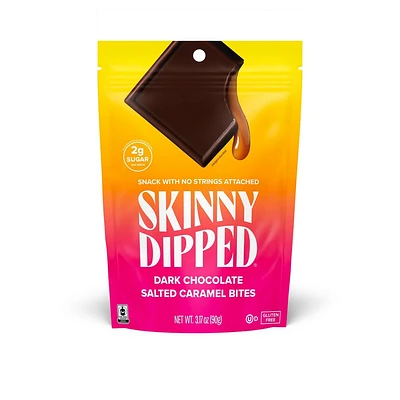 SkinnyDipped Dark Chocolate Salted Caramel Bite Candy - 3.17oz