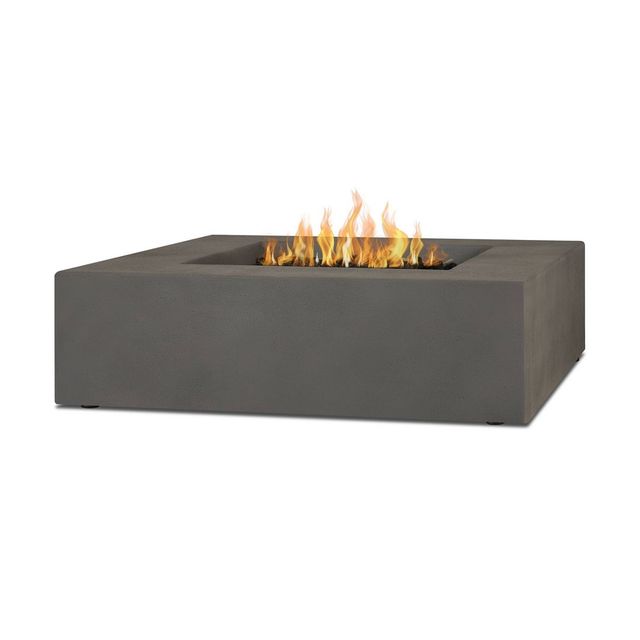 Caraga Low Square Propane Fire Table Carbon - Jensen Co.: Weather-Resistant, No Assembly, 60K BTU