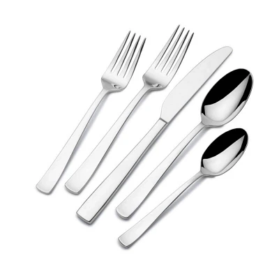 Mikasa 20pc Barrett Flatware Set: 18/10 Stainless Steel, Traditional Style, Dishwasher-Safe, Service for 4, Silver