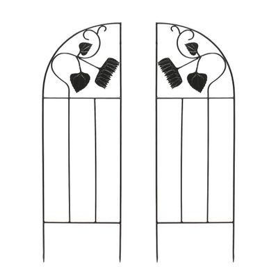 Achla Designs 58 Sunflower Iron Trellis Side Panels, Set of 2: Outdoor Garden Screen, No Assembly Required