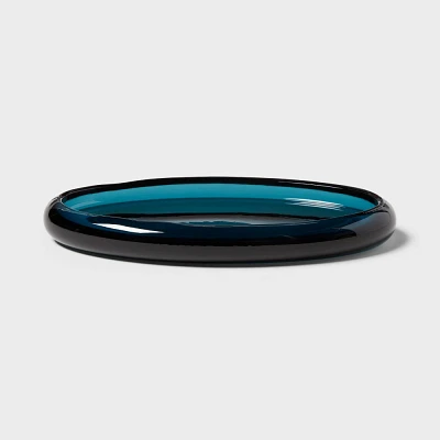 Colored Glass Bath Tray Blue - Threshold