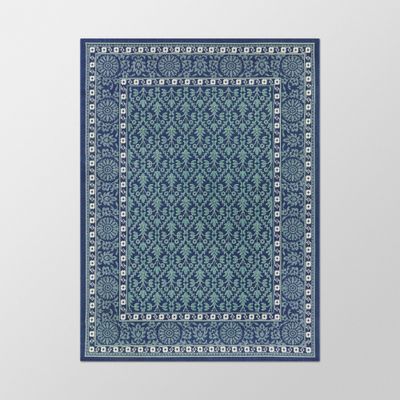 710x10 Tapestry Border Outdoor Rug Blue - Threshold