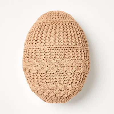 Shaped Crochet Egg Throw Pillow