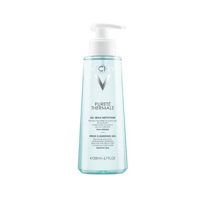Vichy Cleansing Gel Face Wash, Puret Thermale Fresh Facial Cleanser & Makeup Remover with Vitamin B5 - Unscented - 6.75oz