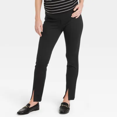 Under Belly Split Front Ponte Maternity Pants