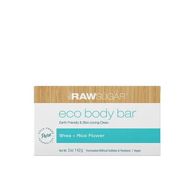 Raw Sugar Eco Body Bar Soap - Shea + Rice Flower - 5oz