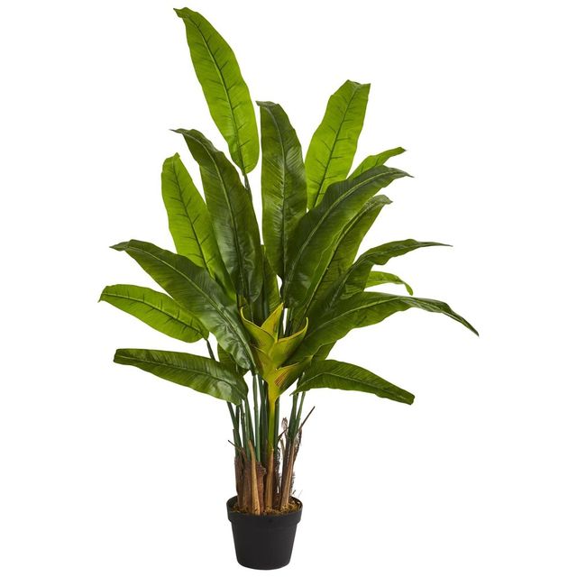 54 Artificial Travelers Palm Tree in Pot Black - Nearly Natural