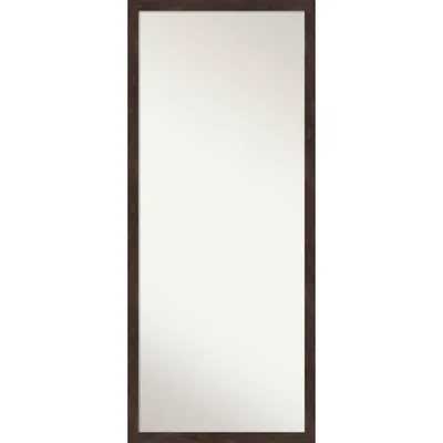 27 x 63 Non-Beveled Fresco Dark Walnut Wood Full Length Floor Leaner Mirror - Amanti Art