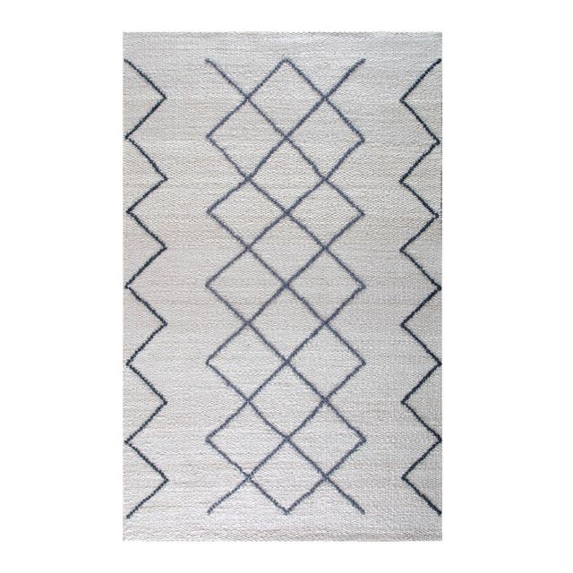 8x10 Kingston Diamond Rug Ivory/Gray/Blue - Anji Mountain