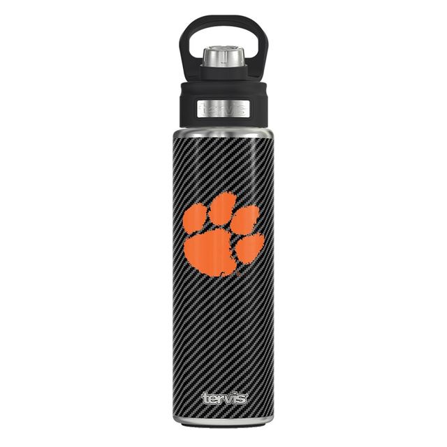 NCAA Clemson Tigers Carbon Fiber Wide Mouth Water Bottle - 24oz