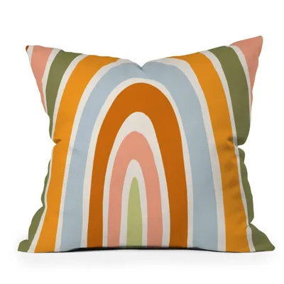 16x16 Lane And Lucia Late Summer Rainbow Square Throw Pillow Orange - Deny Designs