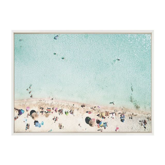 23x33 Sylvie Beach From Above Framed Canvas by Amy Peterson White - DesignOvation: Coastal Scene Wall Art, Amy Peterson Creation