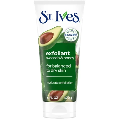 St. Ives Avocado & Honey Face Exfoliant for Balanced to Dry Skin, 6 oz