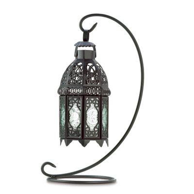 13 Iron Moroccan Tabletop Outdoor Lantern Black - Zingz & Thingz