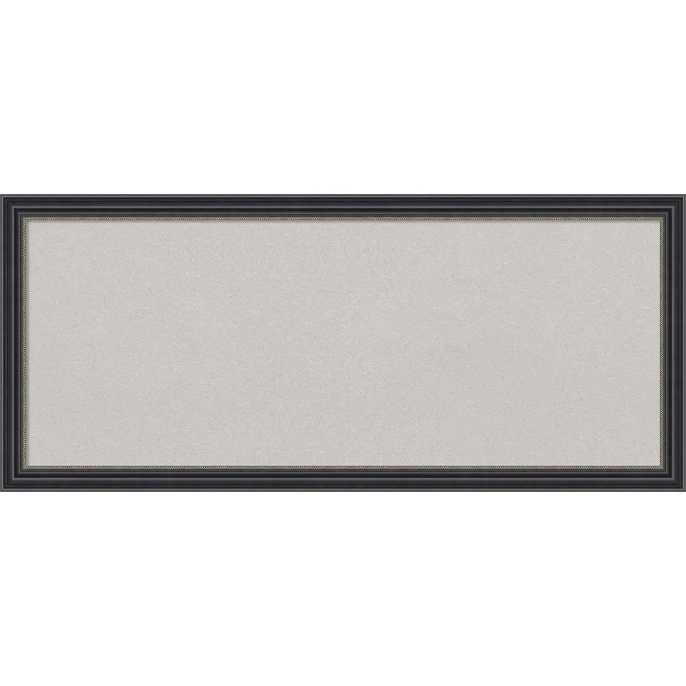 Amanti Art 32x14 Stylish Wood Frame Gray Cork Board Black - : Wall Mounted Bulletin Board, Custom Framed, Home Organization