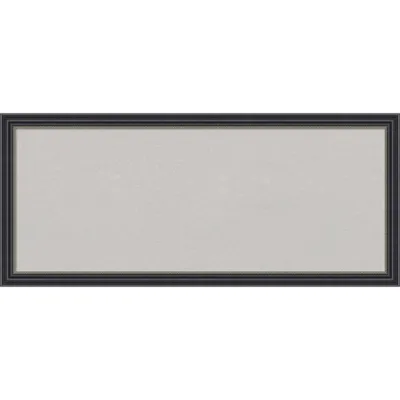 Amanti Art 32x14 Stylish Wood Frame Gray Cork Board Black - : Wall Mounted Bulletin Board, Custom Framed, Home Organization