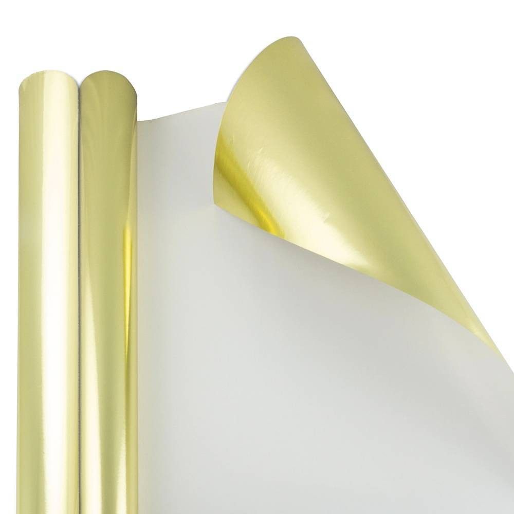 JAM PAPER Gold Metallic Gift Wrapping Paper Roll - 2 packs of 25 Sq. Ft.