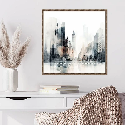 Amanti Art 22x22 Graphic City I New York by Irena Orlov Framed Canvas Wall Art Print