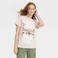 Womens Guns N Roses Floral Short Sleeve Graphic T-Shirt