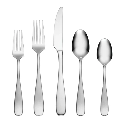 Oneida 45pc Ainsley Flatware Set: Stainless Steel Silverware, Service for 8, Dishwasher-Safe, Includes Serving Utensils