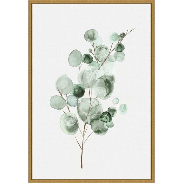 16 x 23 Tender Sprout II by Eva Watts Framed Canvas Wall Art - Amanti Art: Modern Botanical Lithograph, Vertical Layout