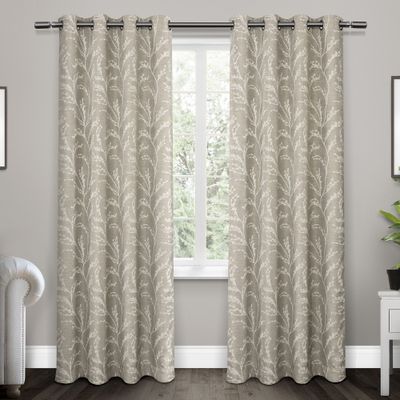 Set of 2 108x52 Kilberry Woven Blackout Grommet Top Window Curtain Panel Light Gray - Exclusive Home: Energy Efficient, UV Protection
