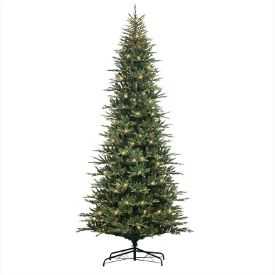 Puleo 12 Pre-lit Slim Balsam Fir Artificial Christmas Tree with Clear Lights