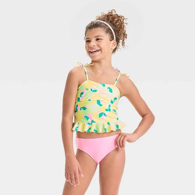 Girls Lemon Printed Tankini Set