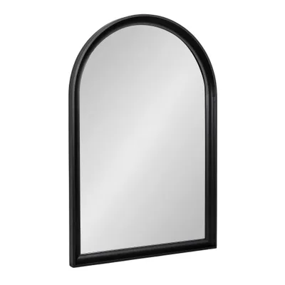 24x36 Hatherleigh Arch Wood Wall Mirror Black - Kate & Laurel All Things Decor: Transitional Style, No Assembly Required