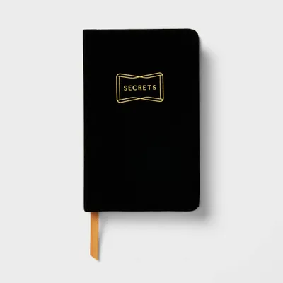 192 Sheet Ruled Journal 3.375x5.375 Black Secrets - Threshold: Narrow Lined Hard Cover Notebook for Teens & Adults