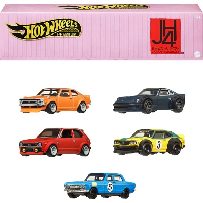 Hot Wheels Premium Car Culture Japan Historics 4 Container Set with Vehicles 5pk